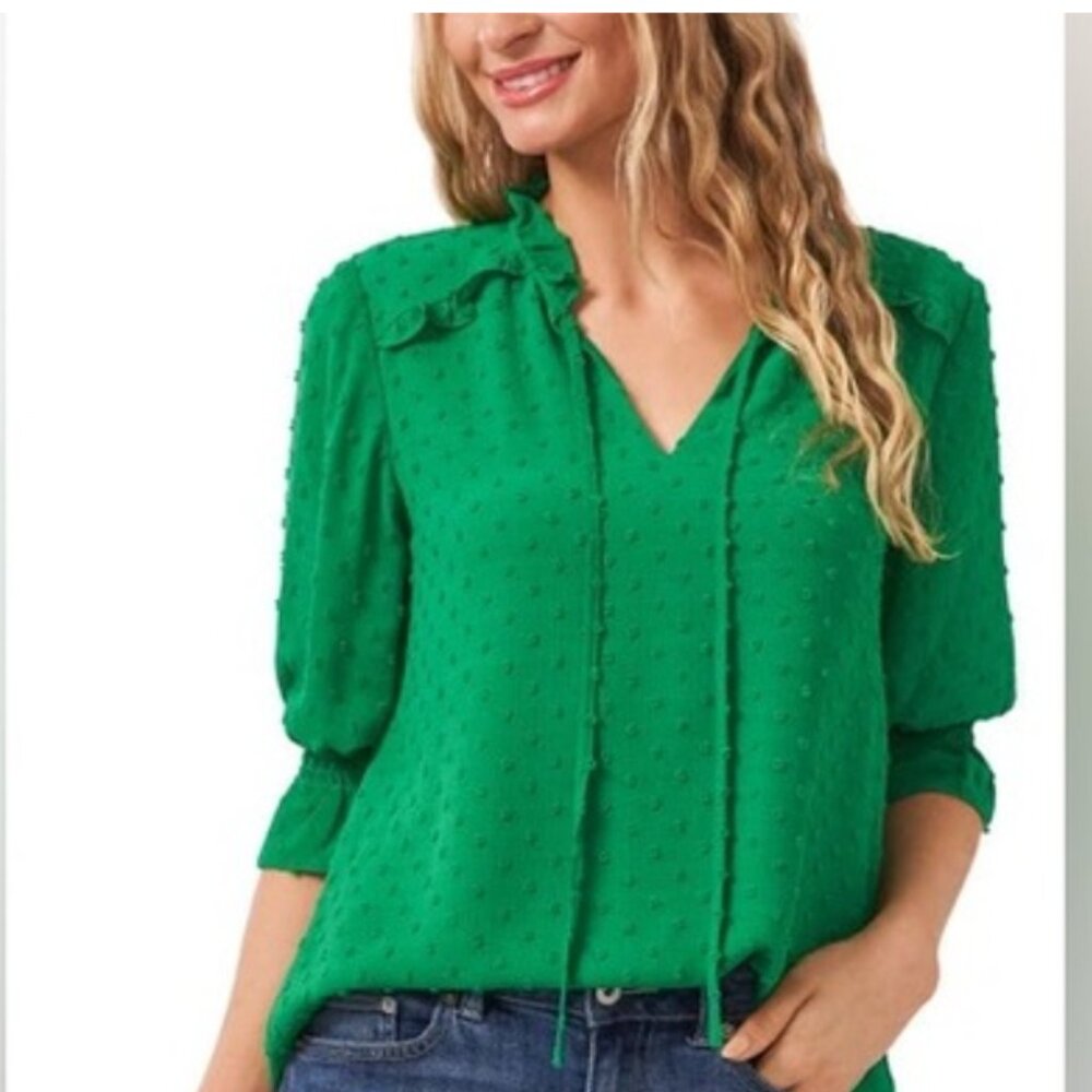 CeCe NWOT Clip Dot Blouse